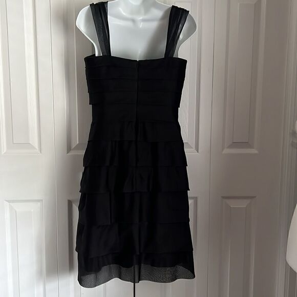 EVAN PICONE 100% SILK‎ BLACK TIERED COCKTAIL DRESS SIZE 4 (fits more 4-6) - Picture 6 of 15